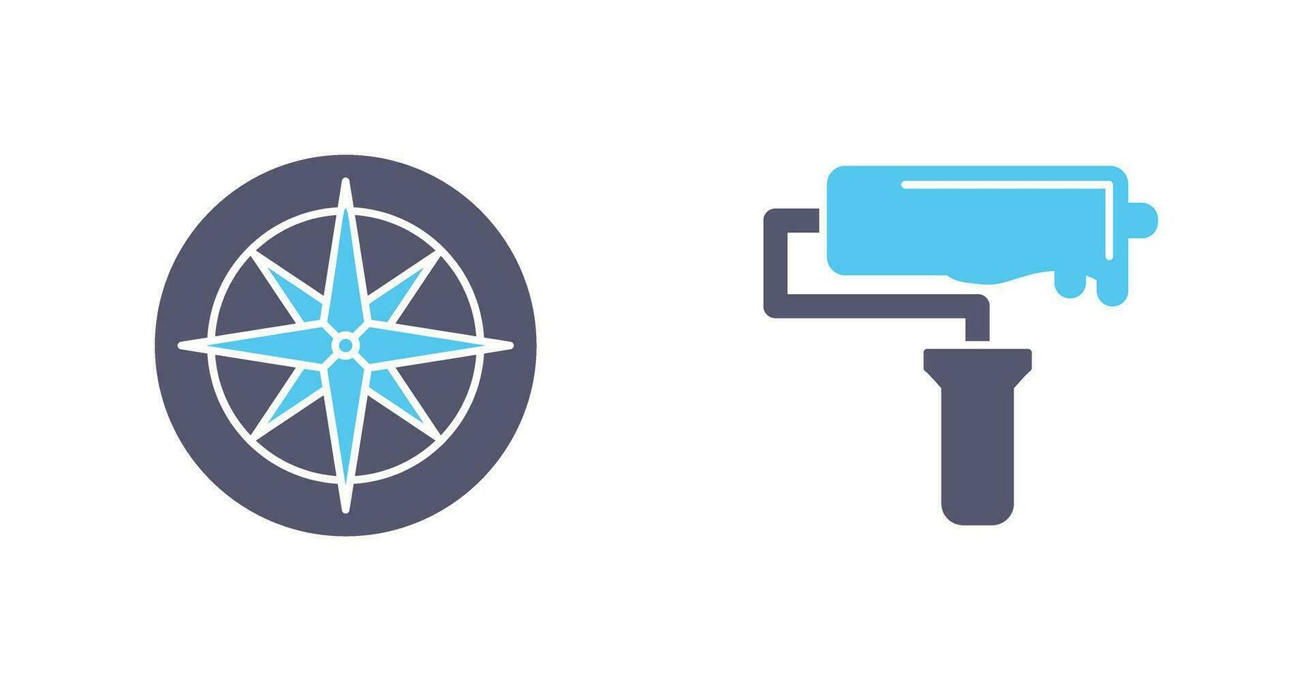 Compass and Roller Icon vector