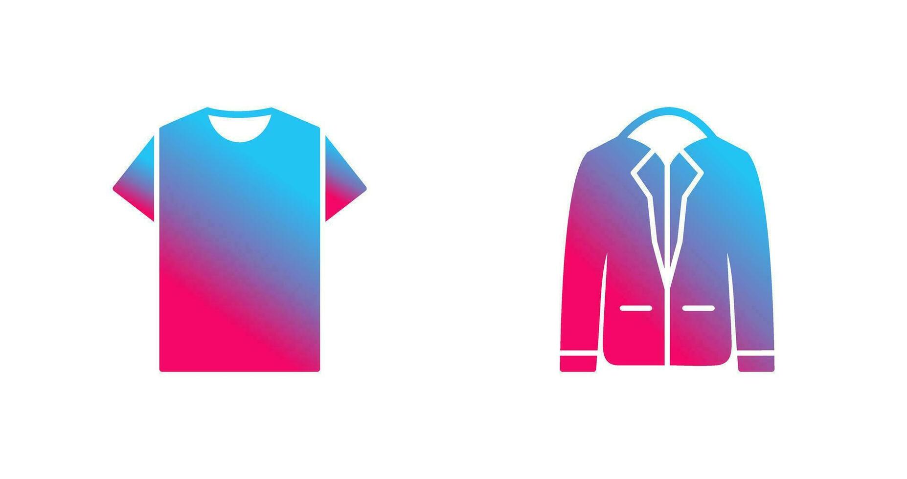 Plain T Shirt and Stylish Jacket Icon vector