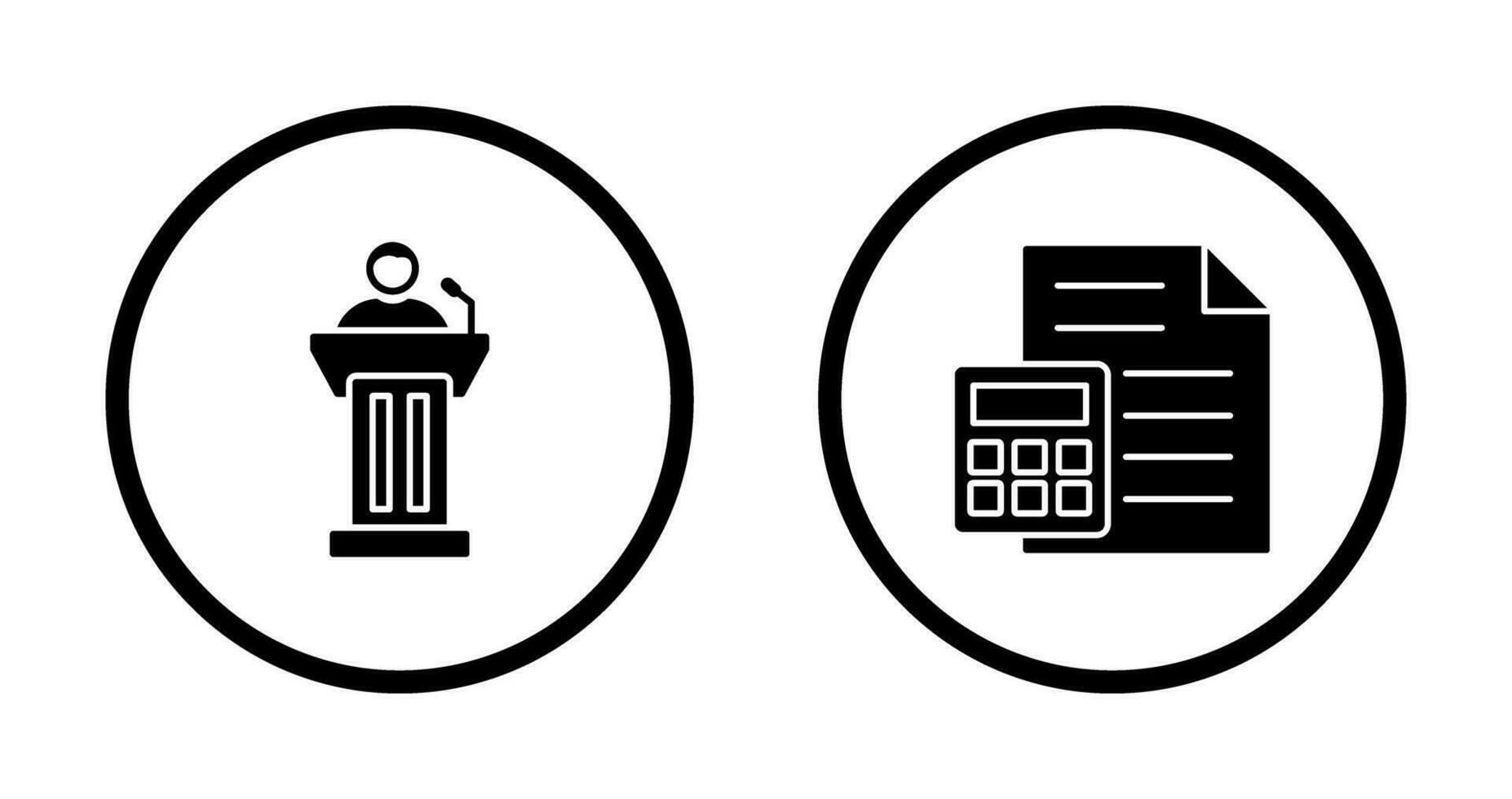 Podium and CalculatorSnack and Money Icon vector