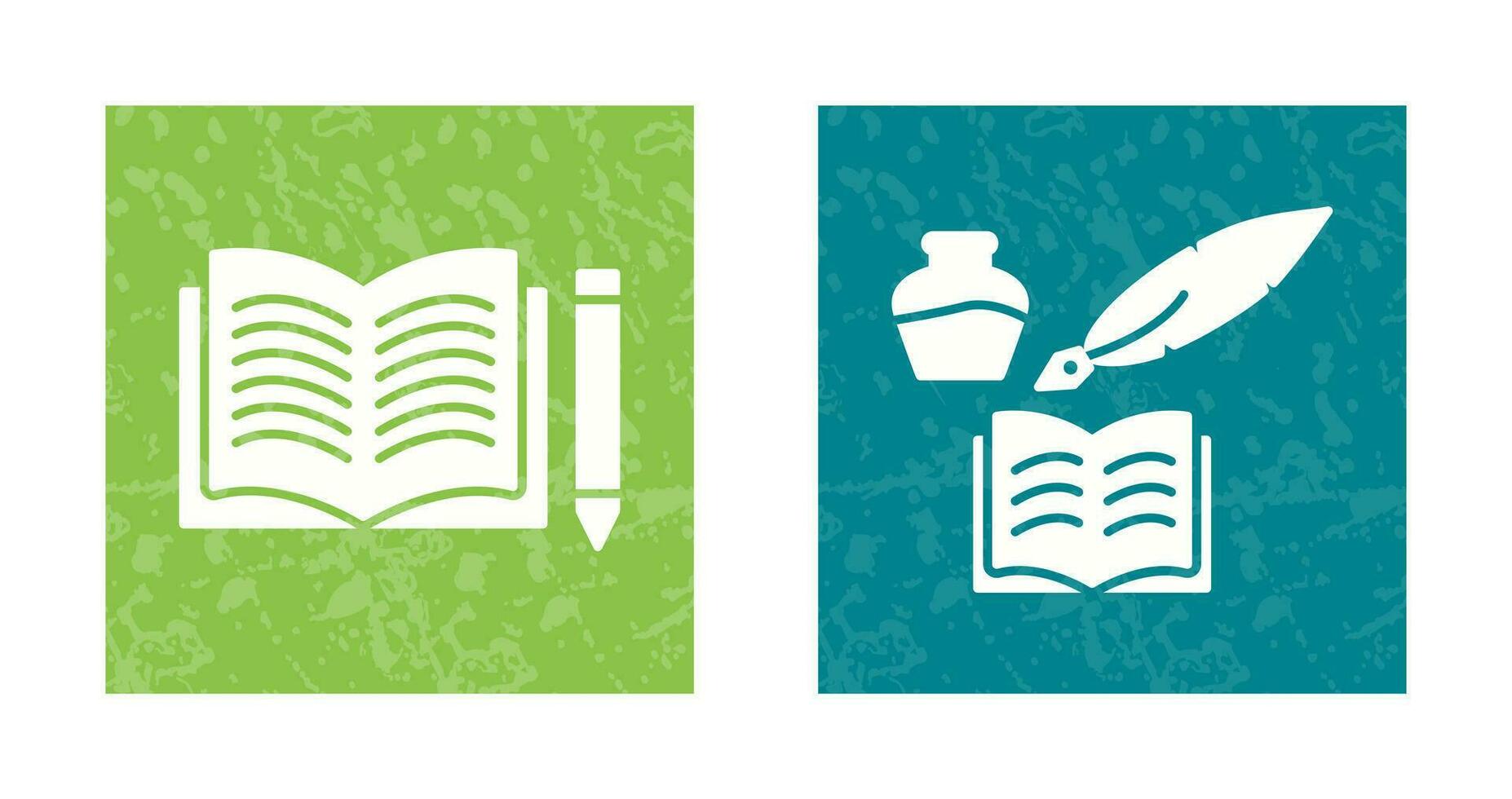 Pencil and Book and Quilland Book Icon vector