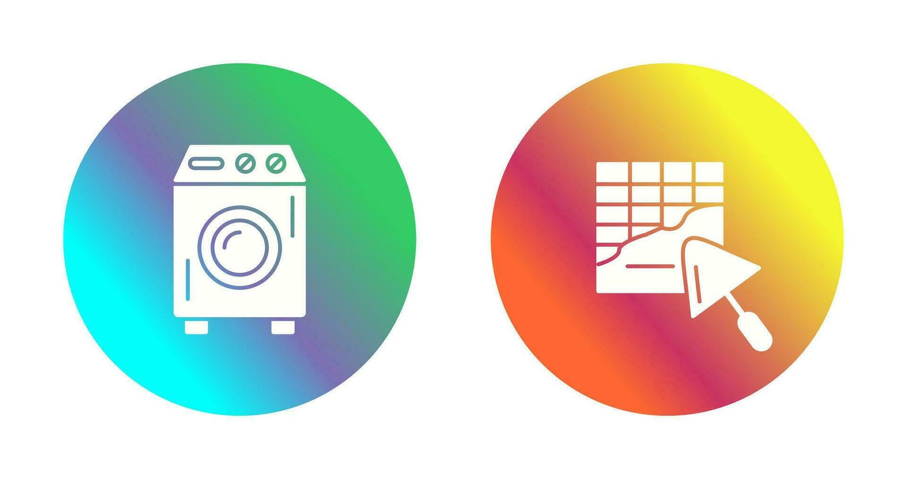 Washing Machine and Plastering Icon vector