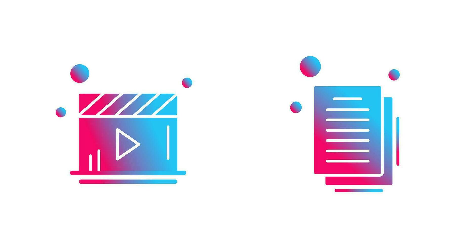 Video Player and Document Icon vector