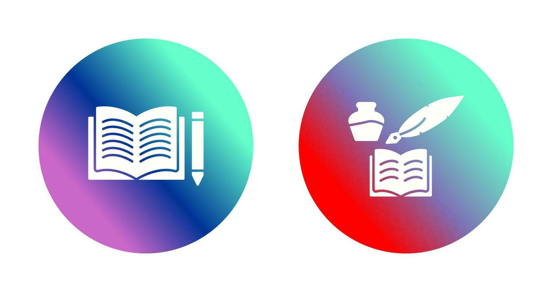 Pencil and Book and Quilland Book Icon vector