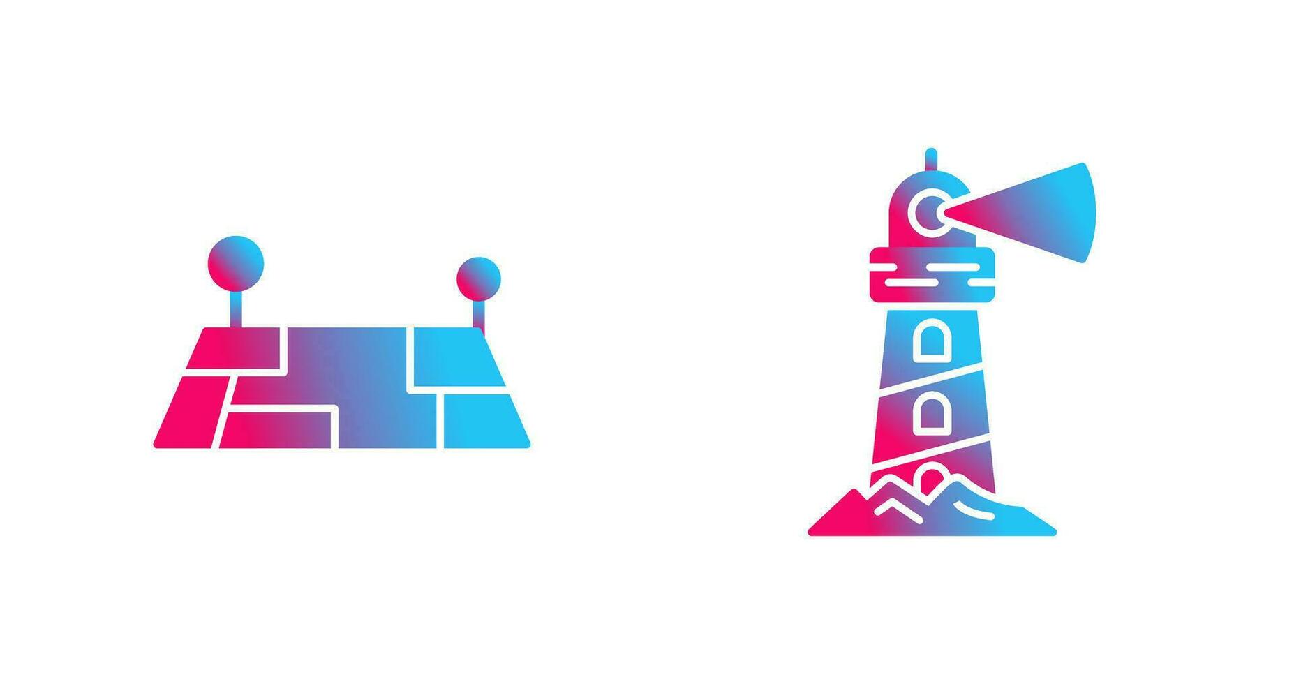 Pin Location and Lighthouse Icon vector