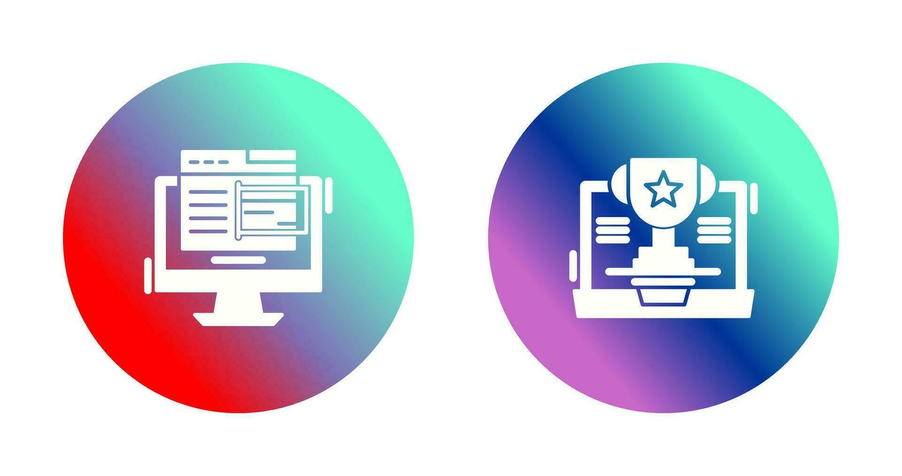 Online Payment and Trophy Icon vector