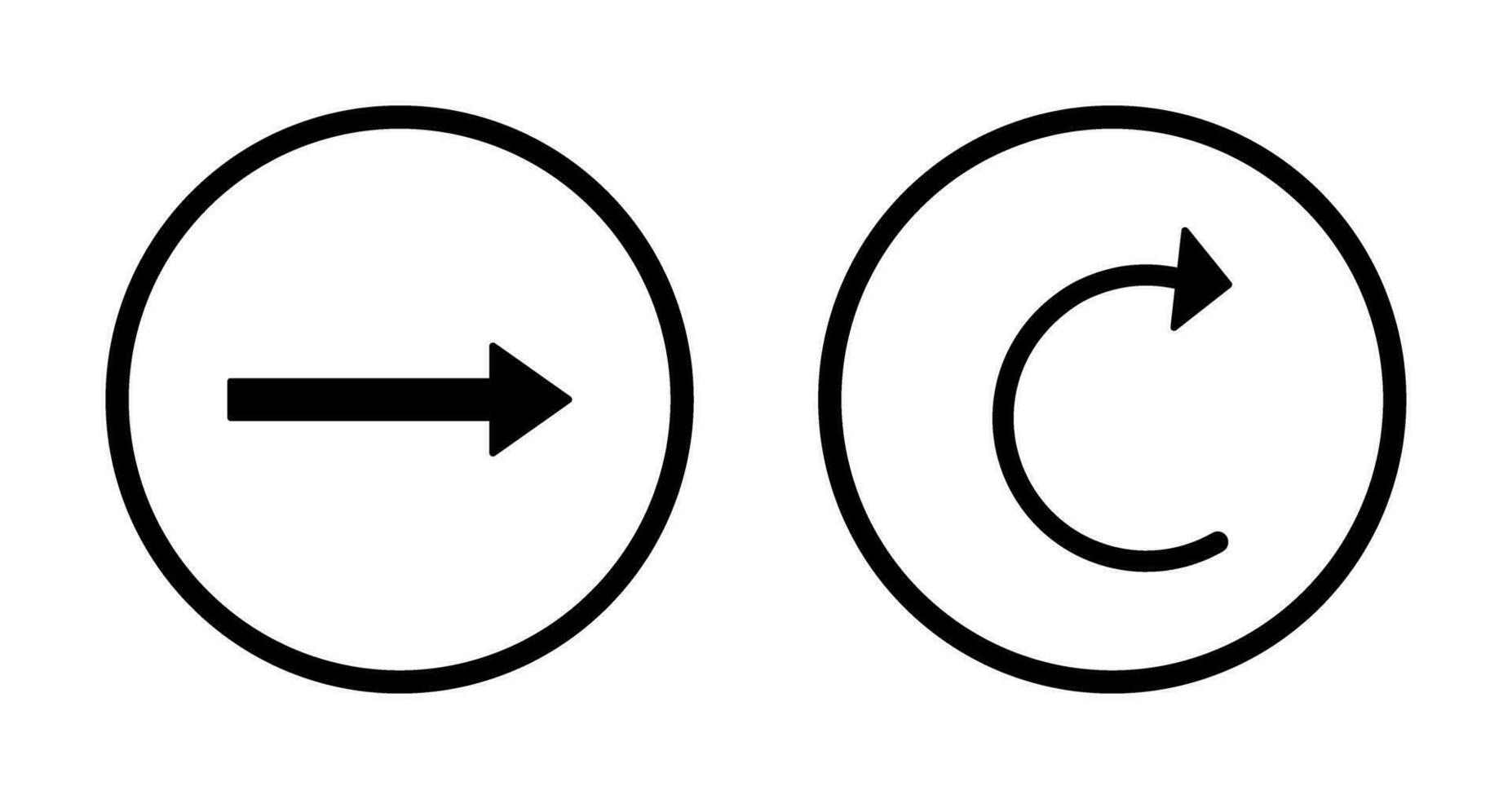 right arrow and reload Icon vector