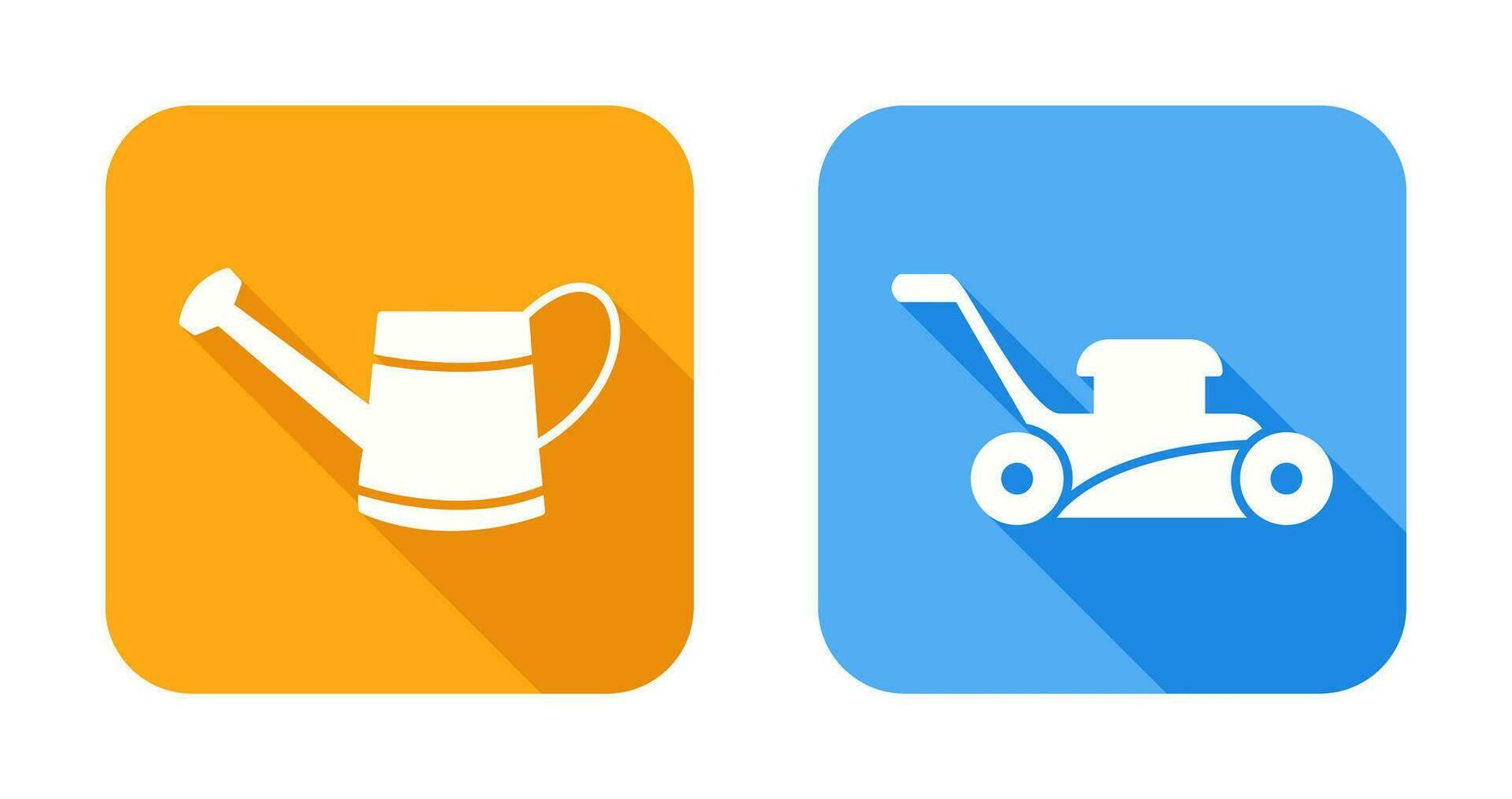 Watering tool and Lawn Mower Icon vector