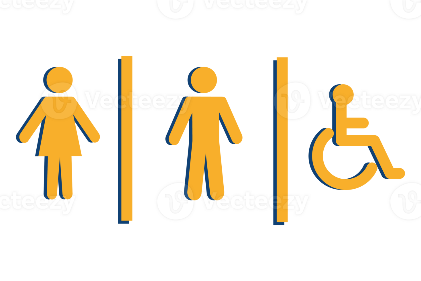 Toilet label. sign. Toilet symbol. Disabled toilet. Disabled sign. png