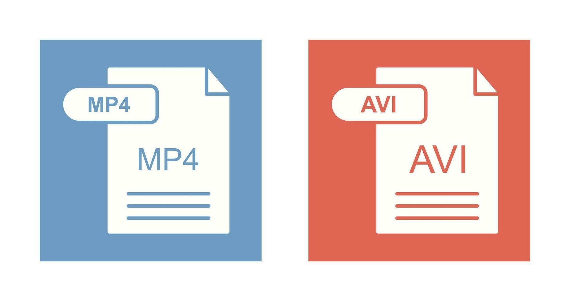 MP4 and AVI  Icon vector