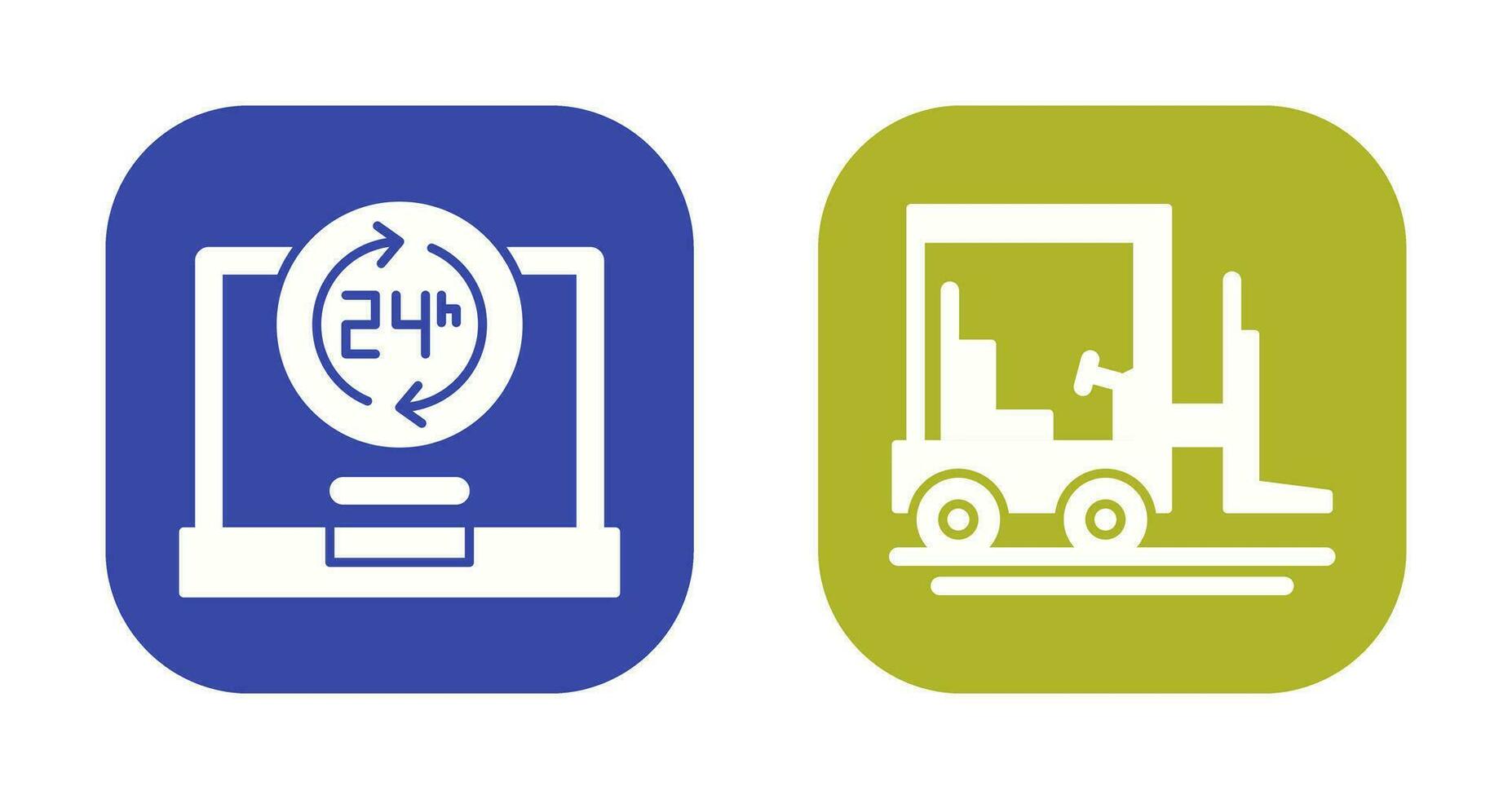 24 hours and forklift Icon vector