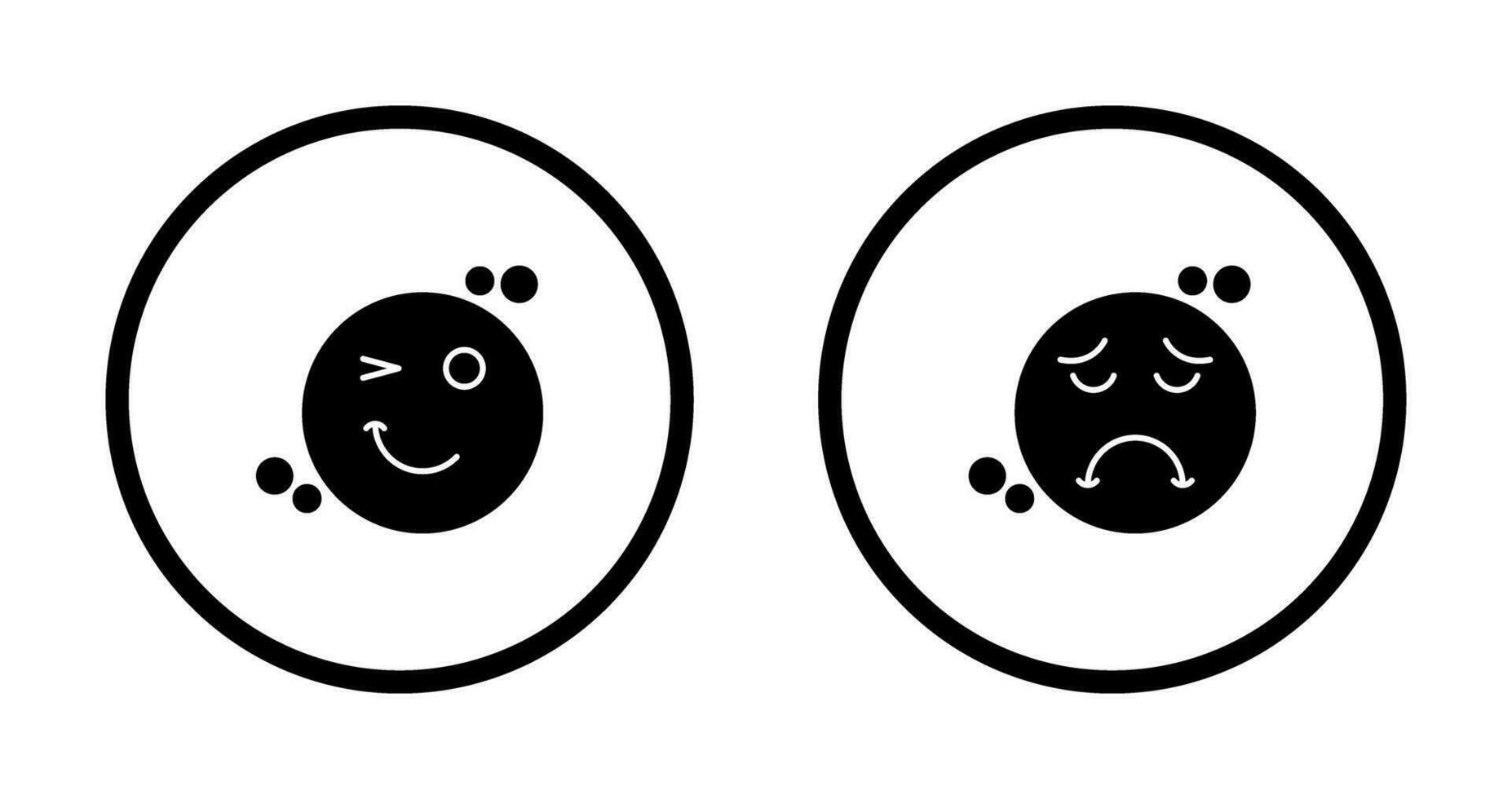 Wink and Sad Icon vector