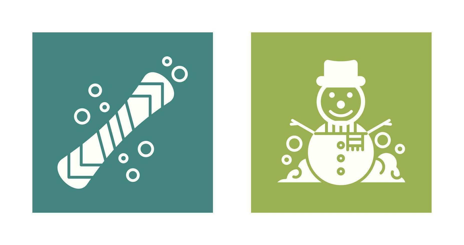 Snowboard and Snowman Icon vector