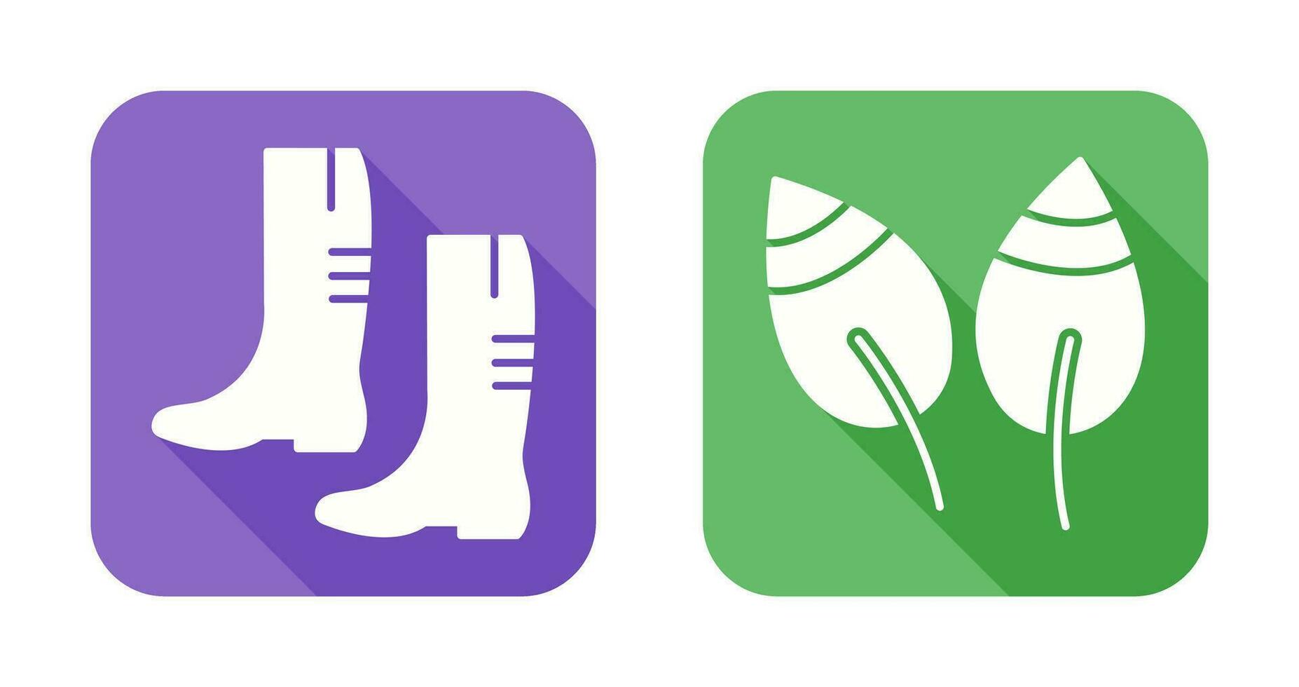 Gardening Boots and Leaves Icon vector