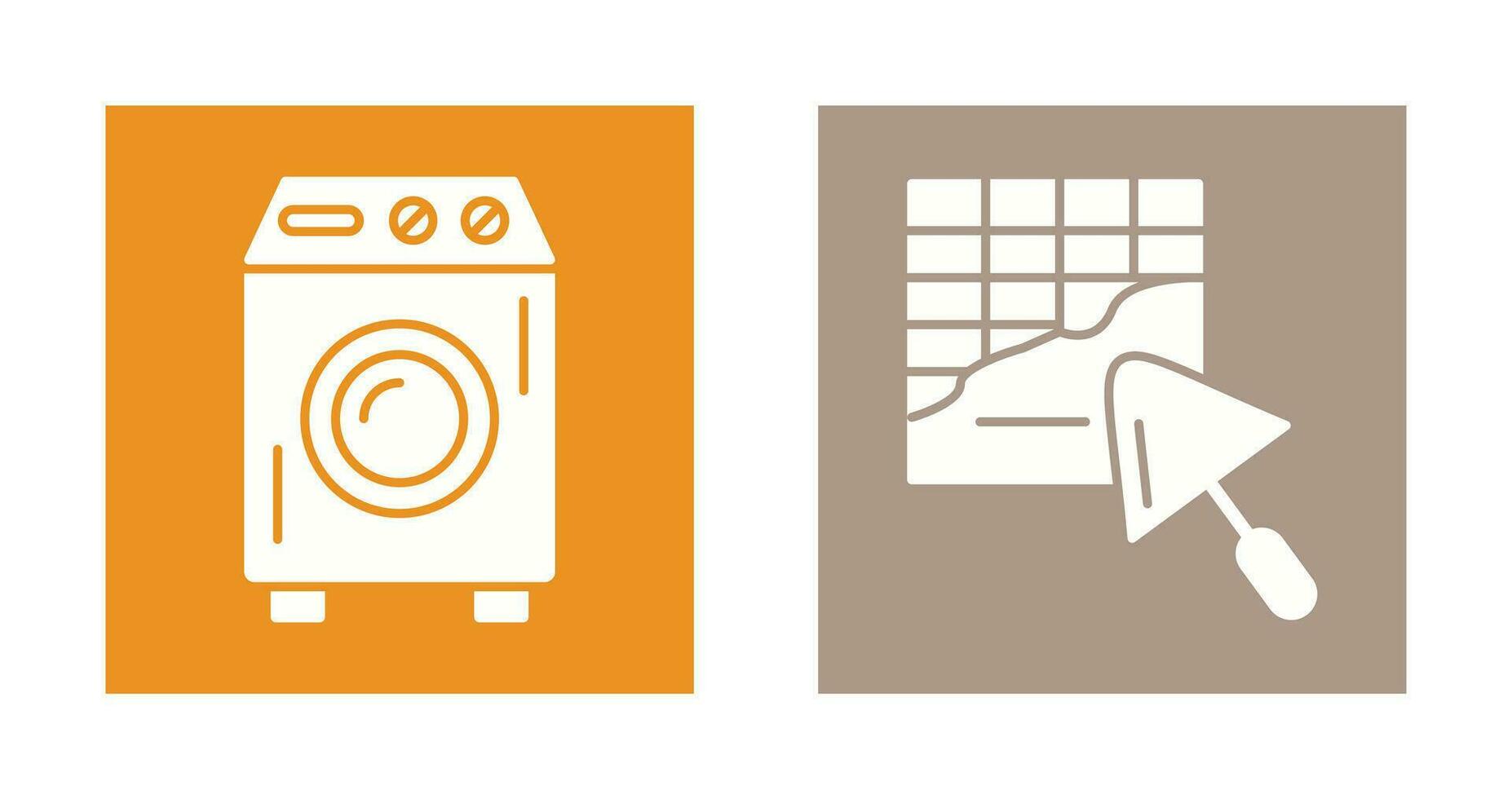 Washing Machine and Plastering Icon vector