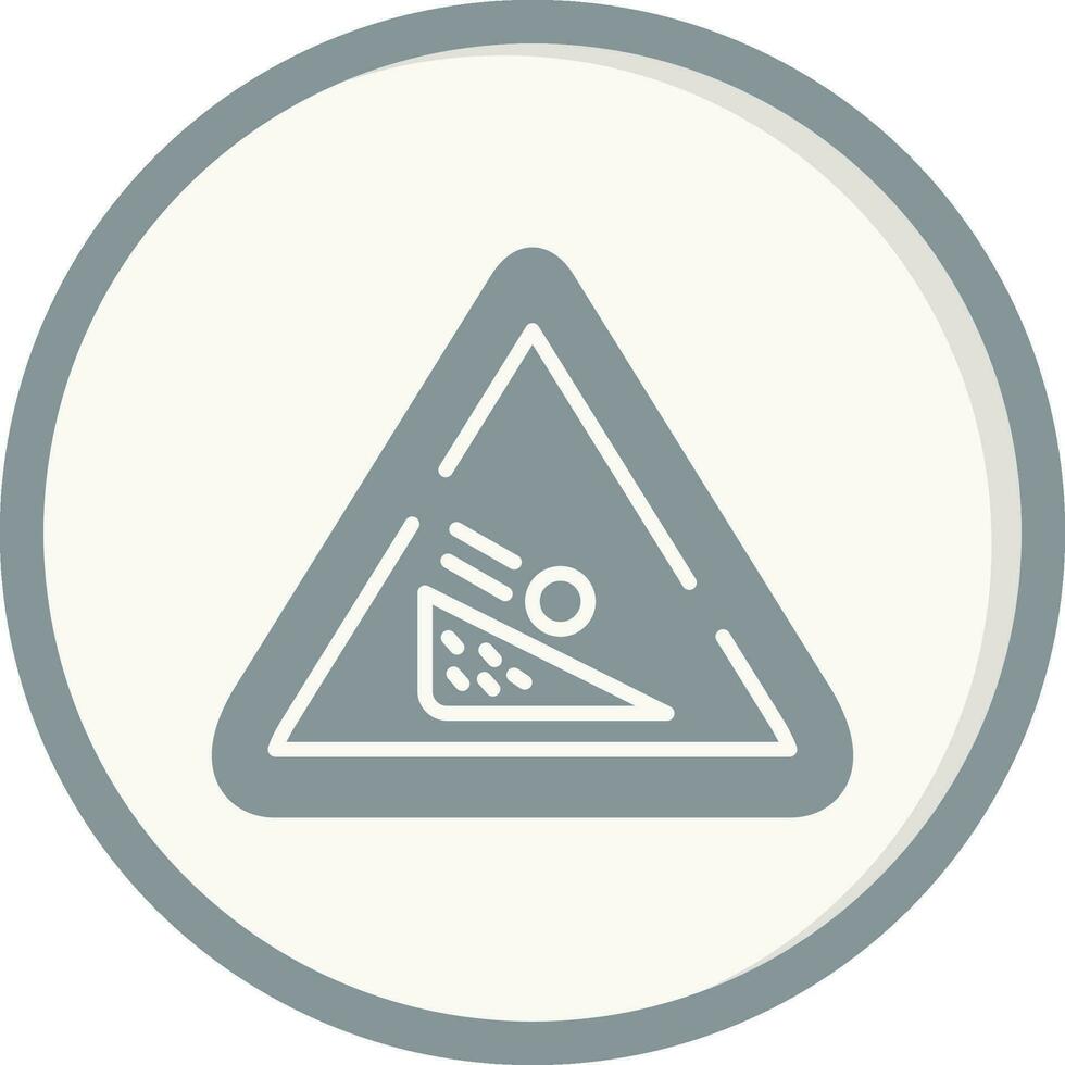 Falling Boulder Sign Vector Icon