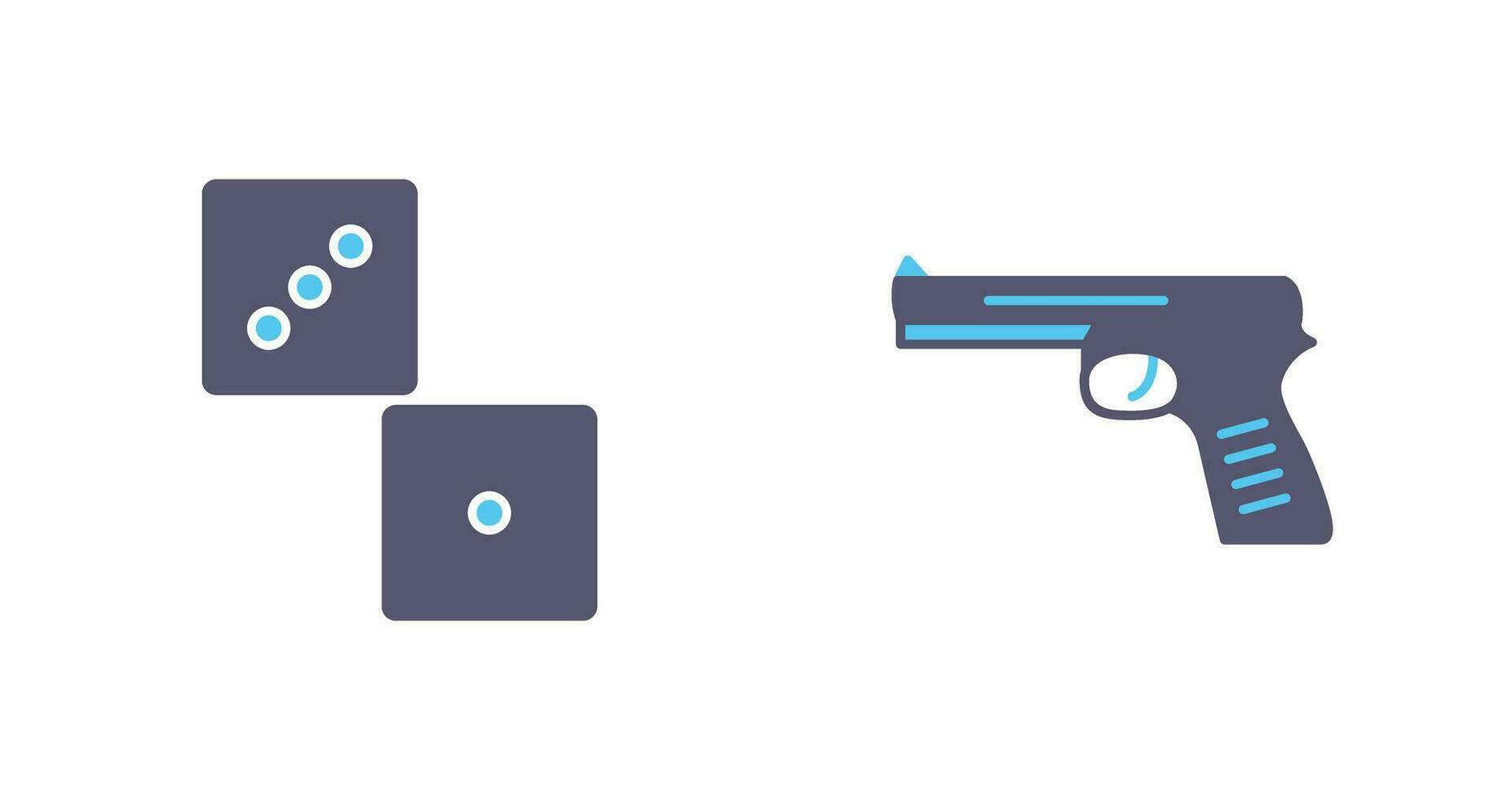 Dice and Pistol Icon vector