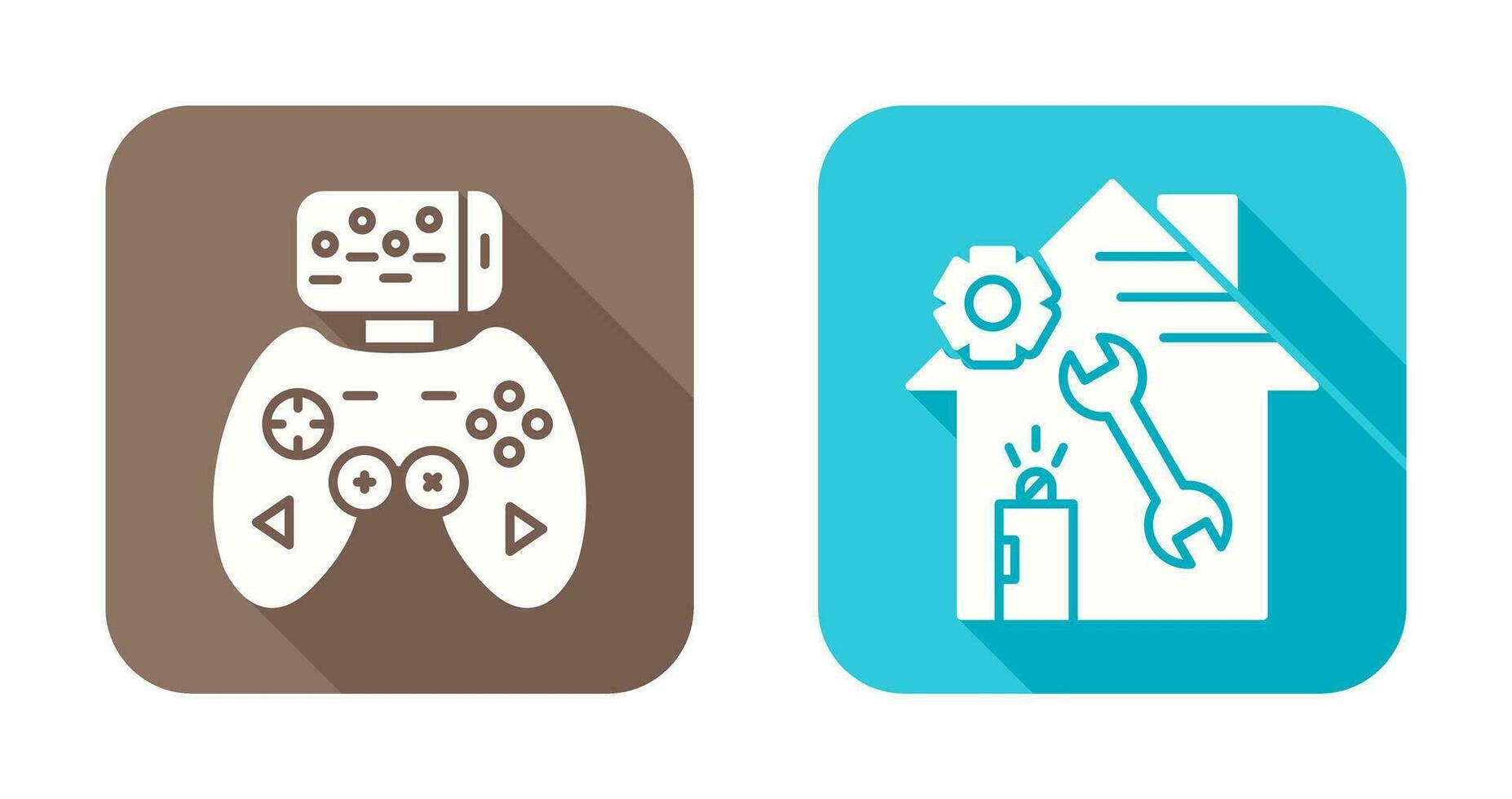 juego controlador y hogar reparar icono vector