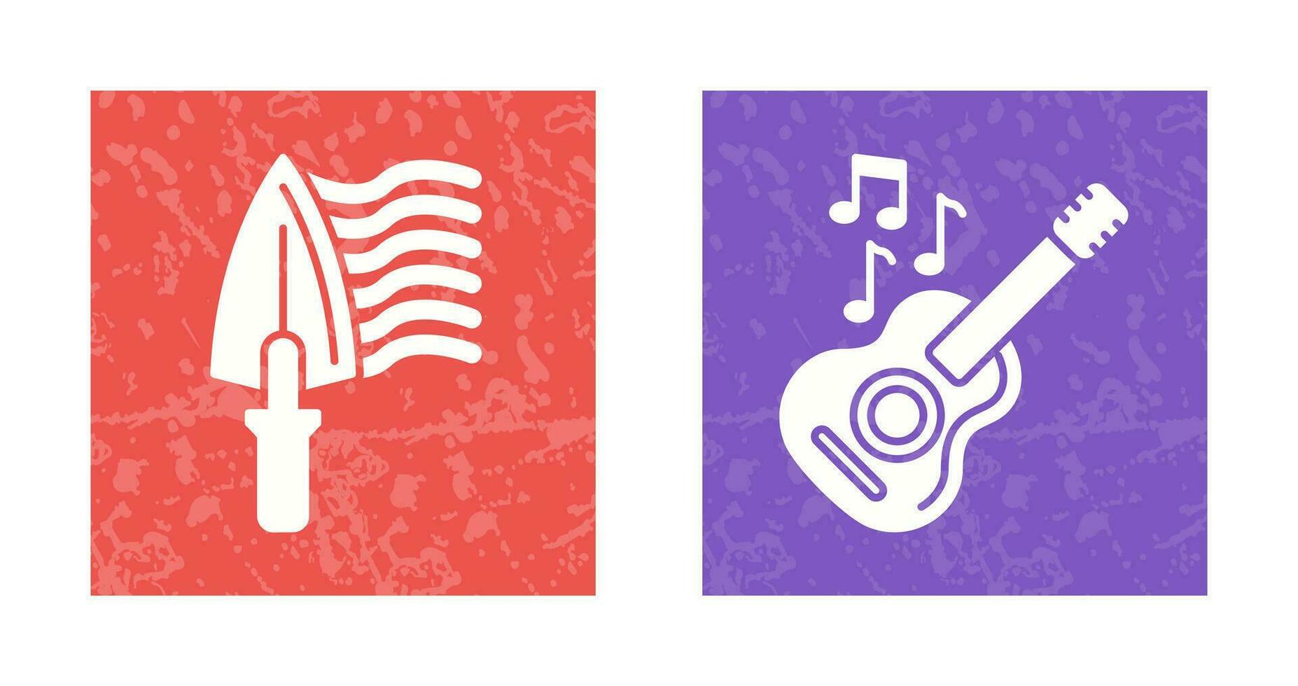 paleta y guitarra icono vector