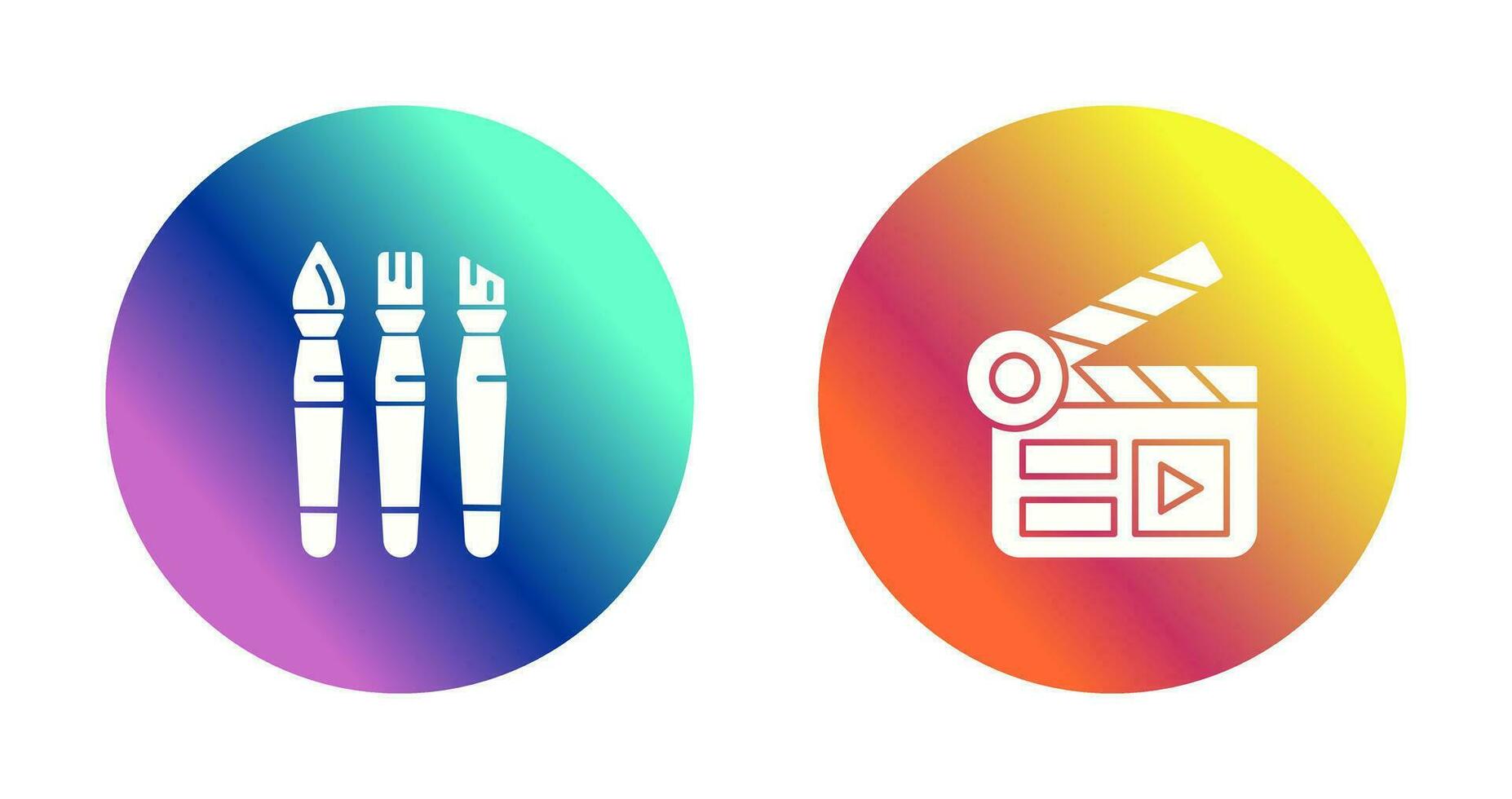 Brushes and Clapper Board Icon vector