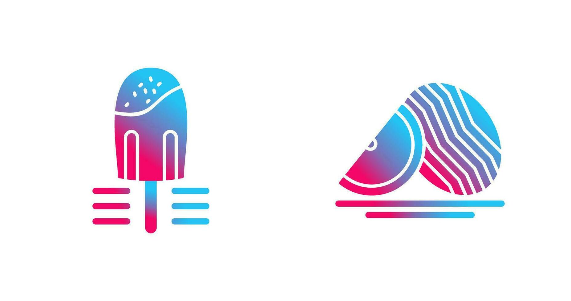 Popsicle and Watermelon Icon vector