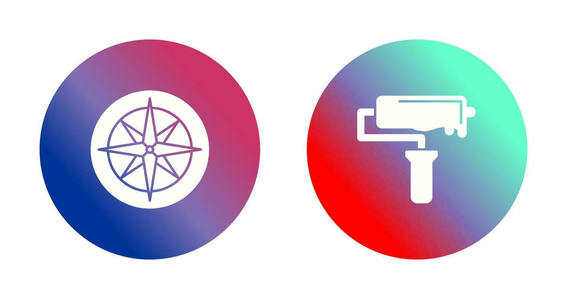 Compass and Roller Icon vector