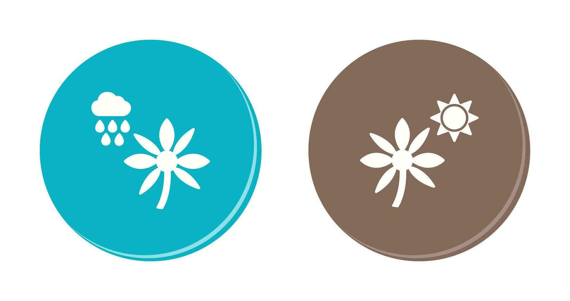 Flower with rain and Flower  Icon vector