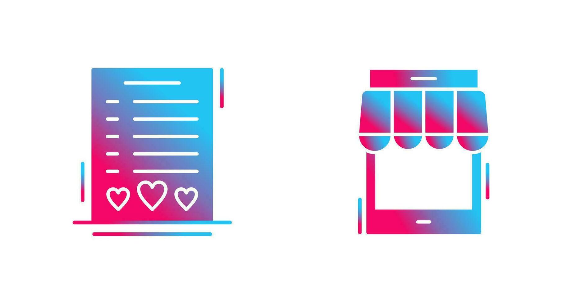 Wishlist and Online Shop Icon vector