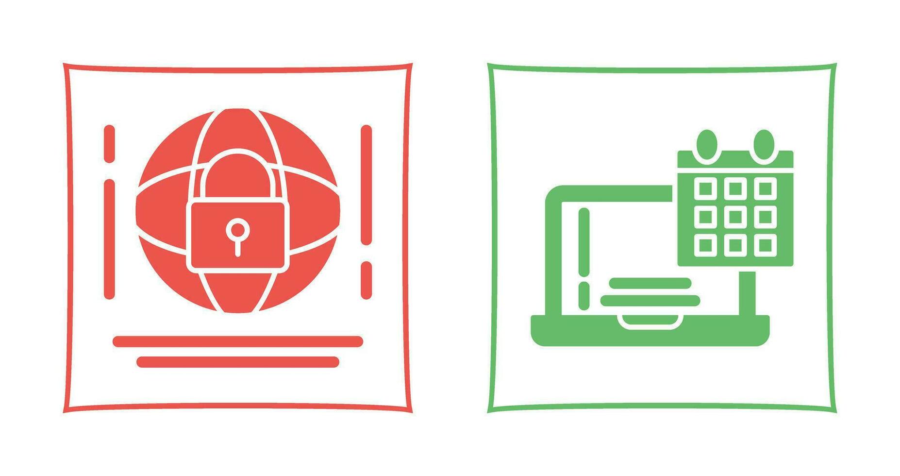Internet Security and Calendar Icon vector