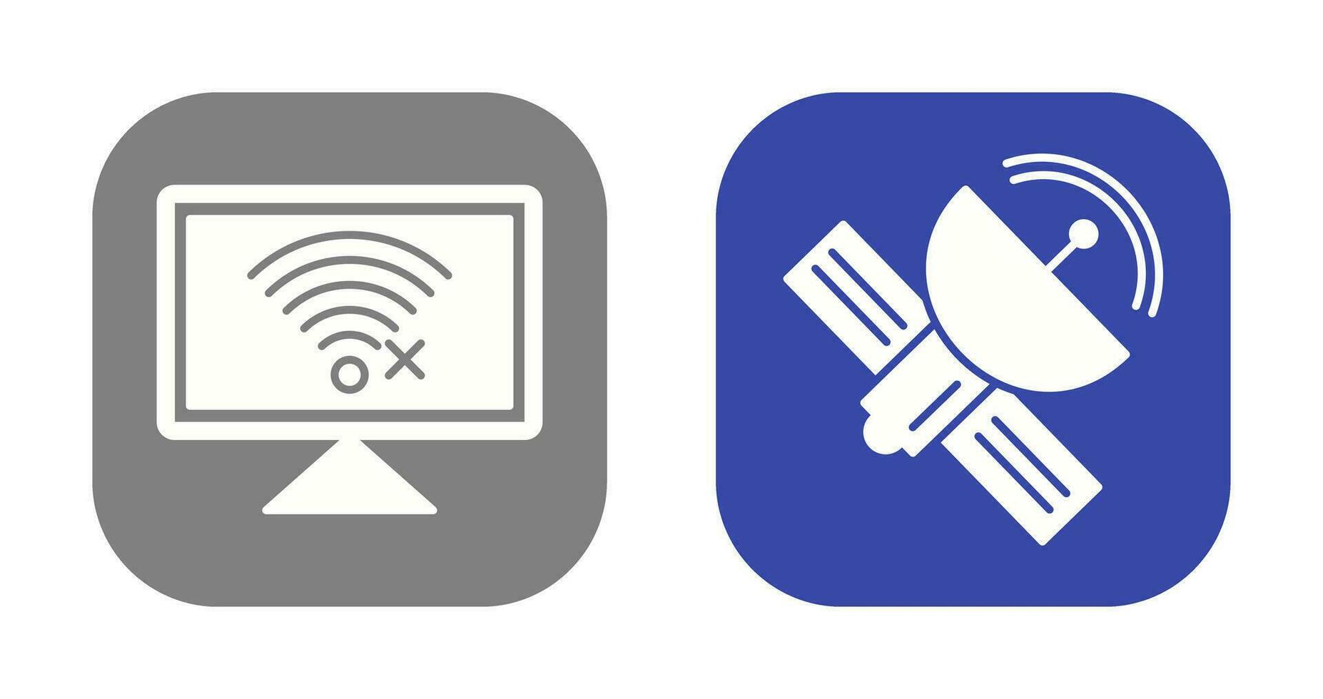 Disconnected Network and Satellite Icon vector