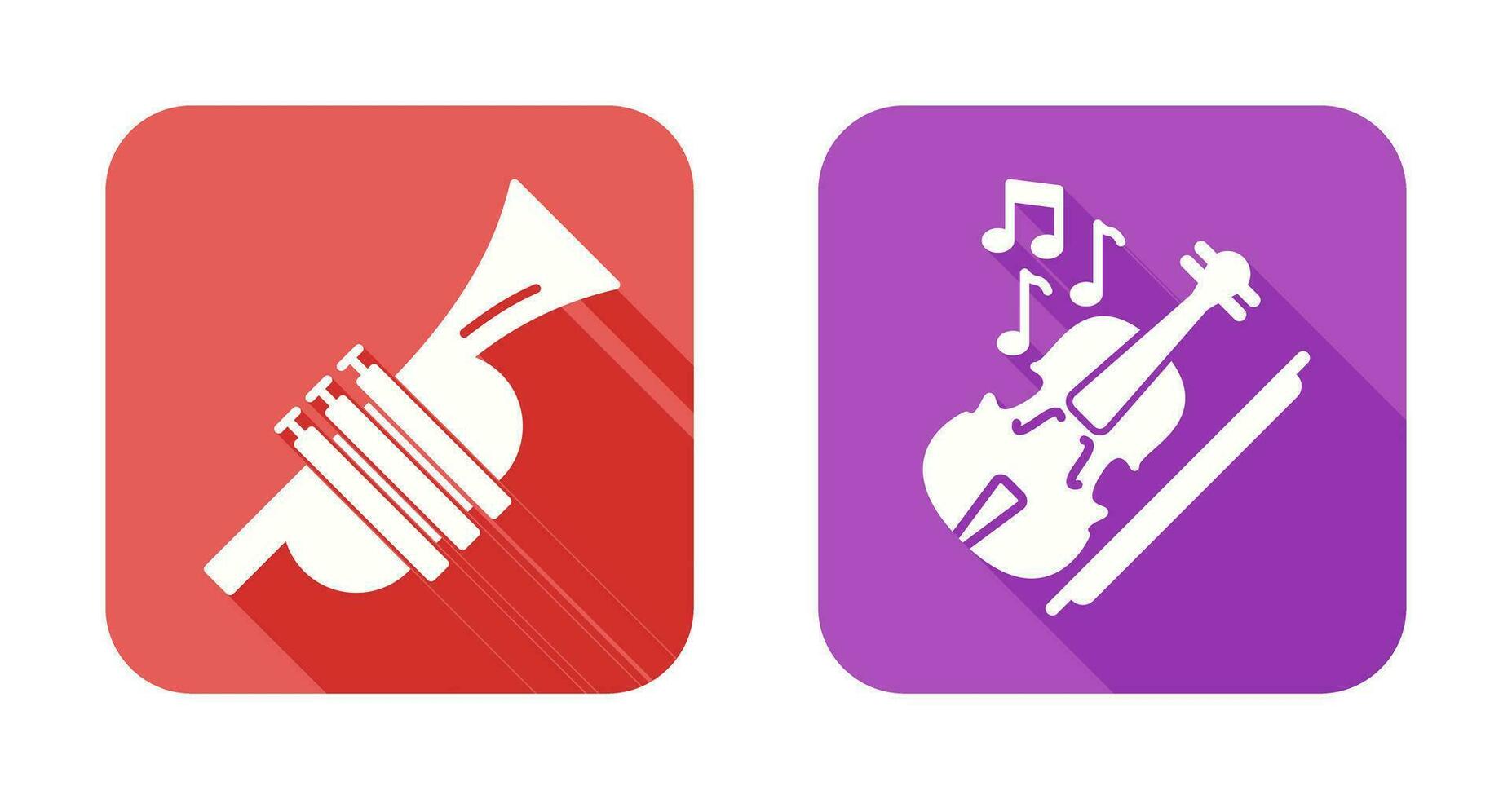 trompeta y violín icono vector