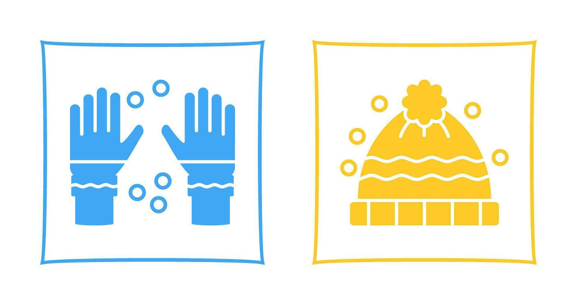 Winter Gloves and Winter Hat Icon vector