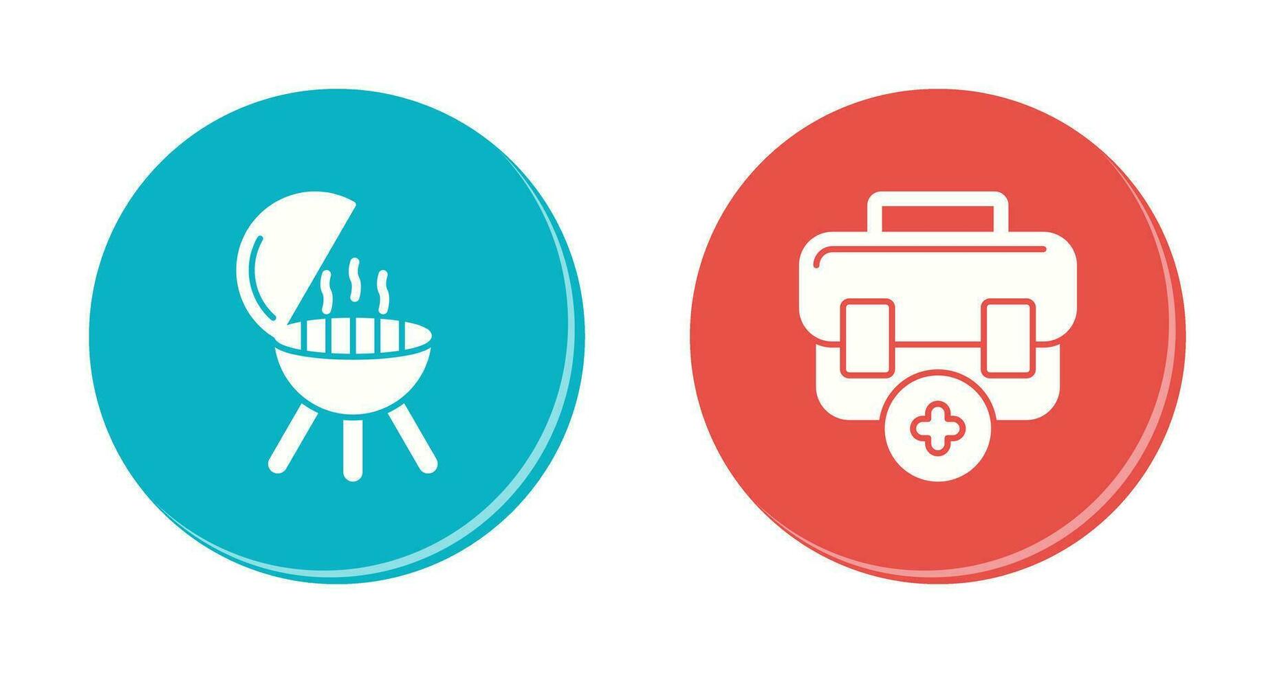 Bbq and First Aid Icon vector
