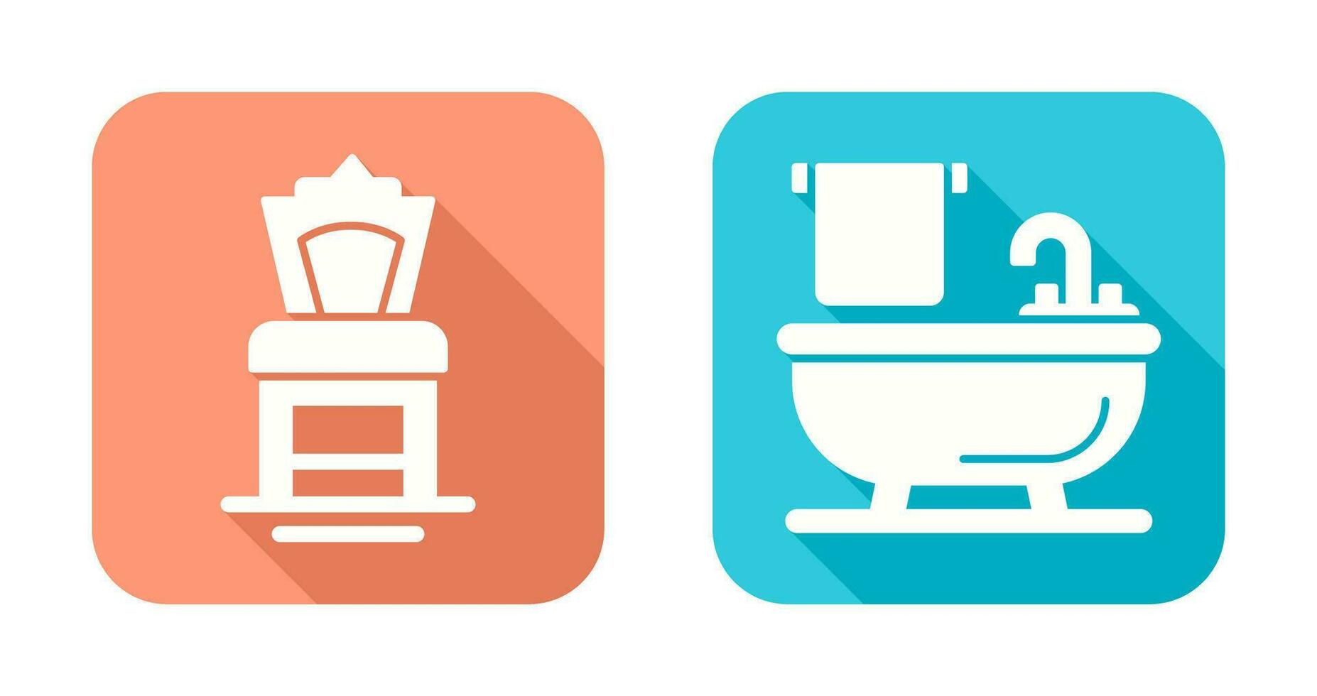 Chair and Bathtub Icon vector