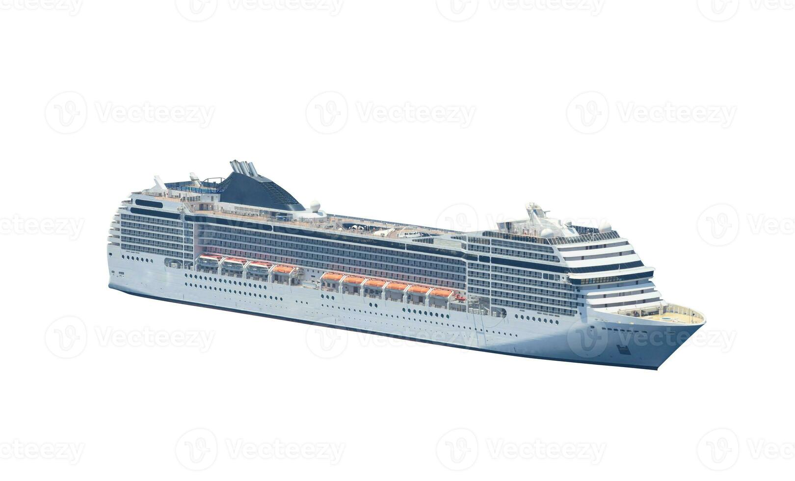 Isolated big luxury cruise ship shot from top photo