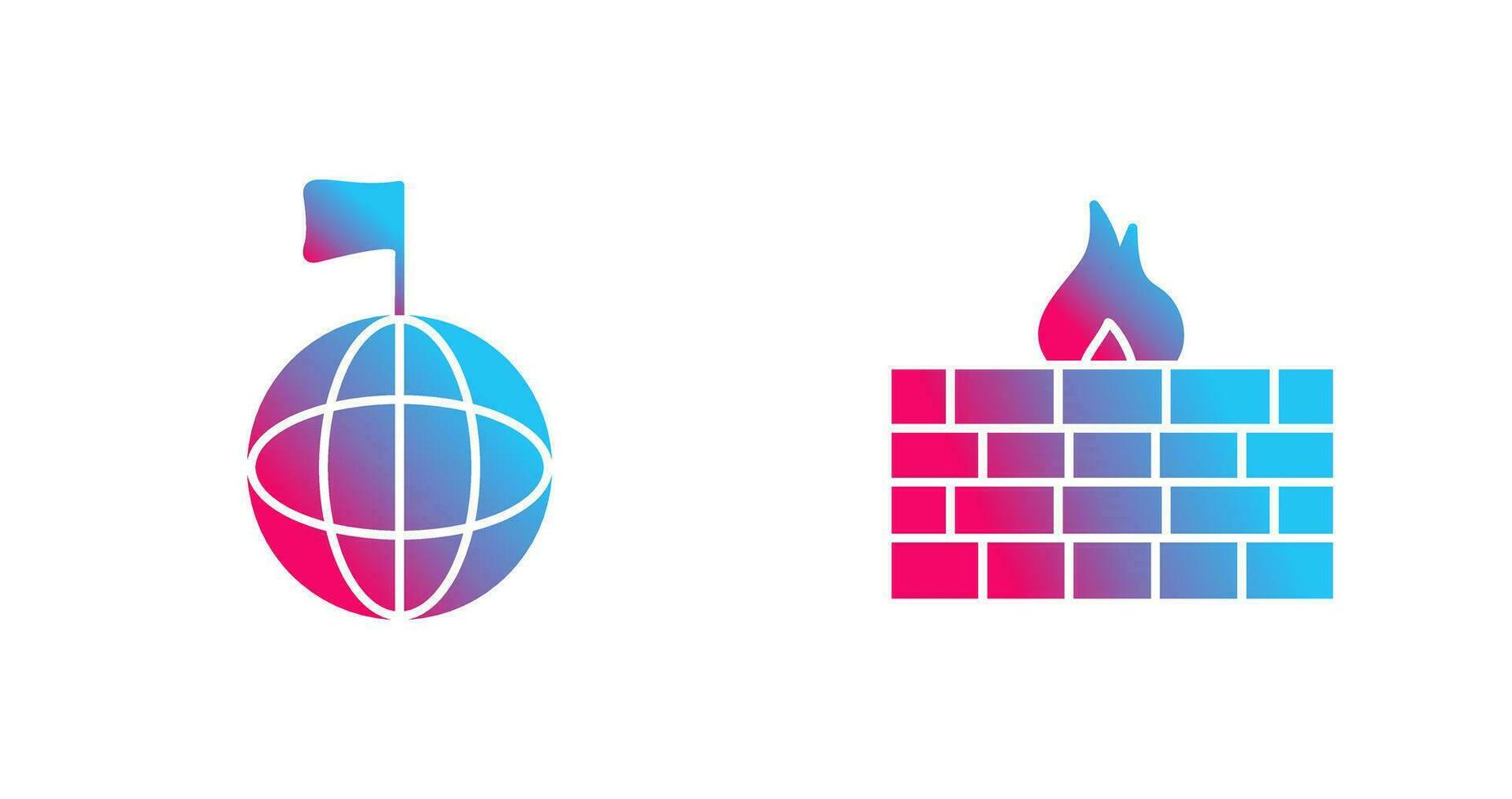 global signal and firewall Icon vector