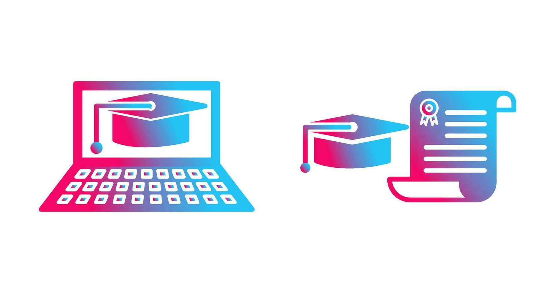 Online Graduation and Graduation Icon vector