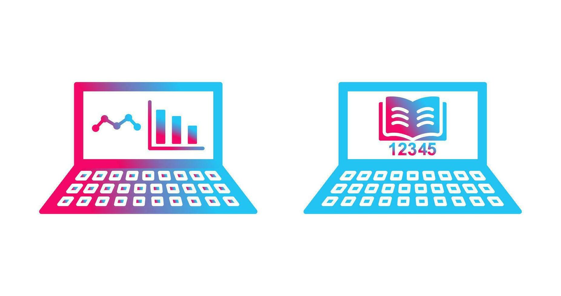 Online Stats and Online Study Icon vector