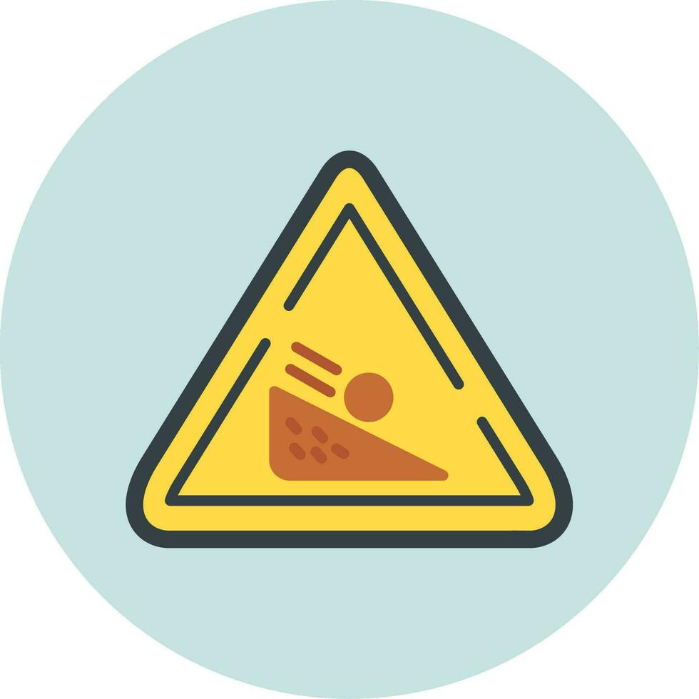 Falling Boulder Sign Vector Icon