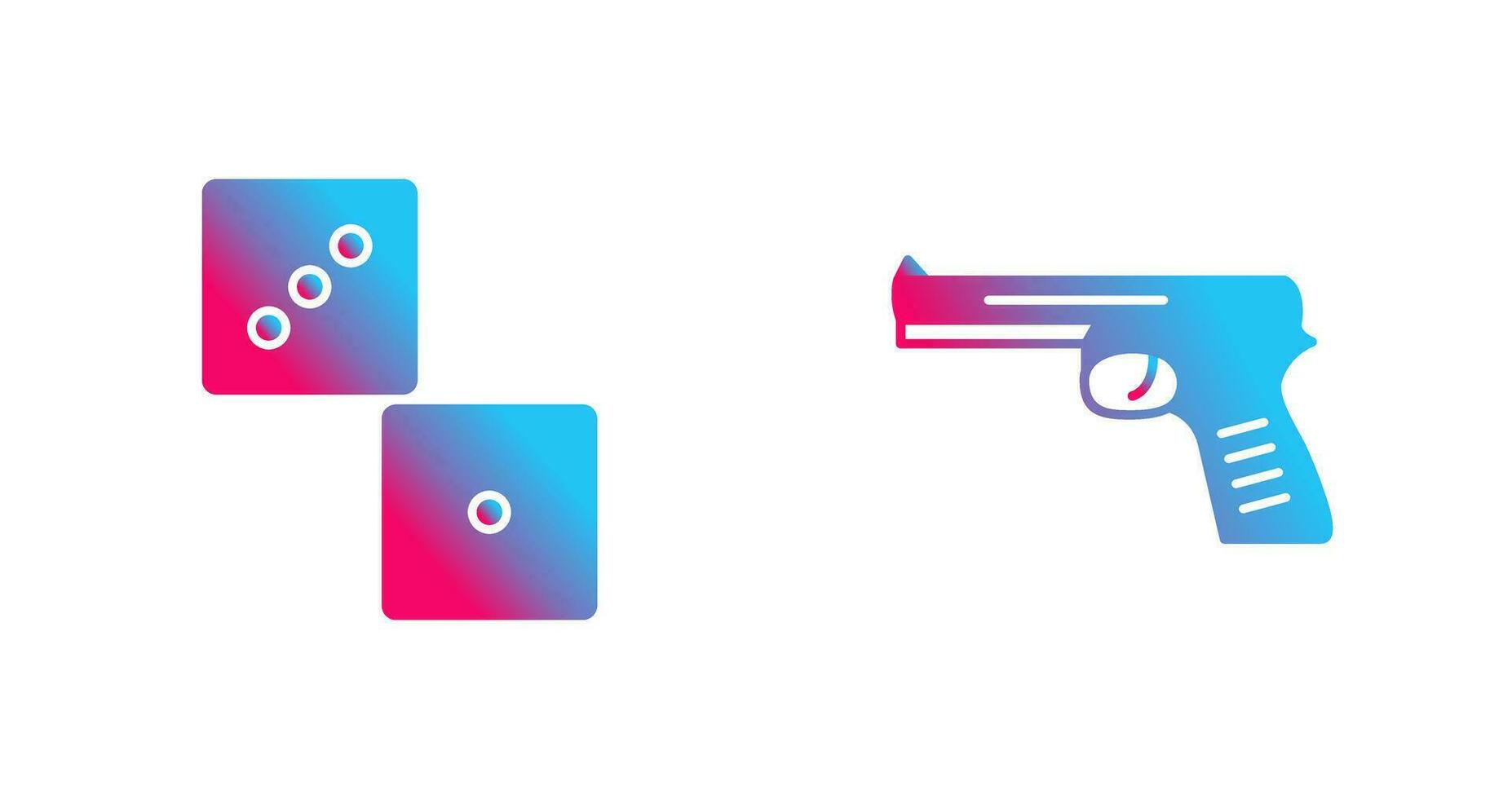 Dice and Pistol Icon vector