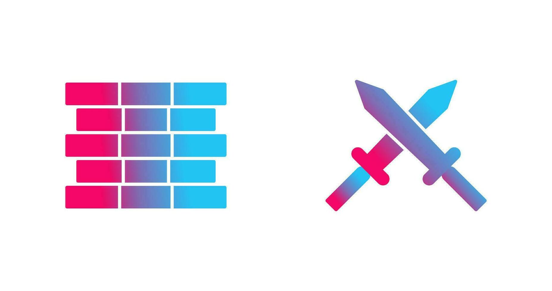 Bricks and Sword Icon vector