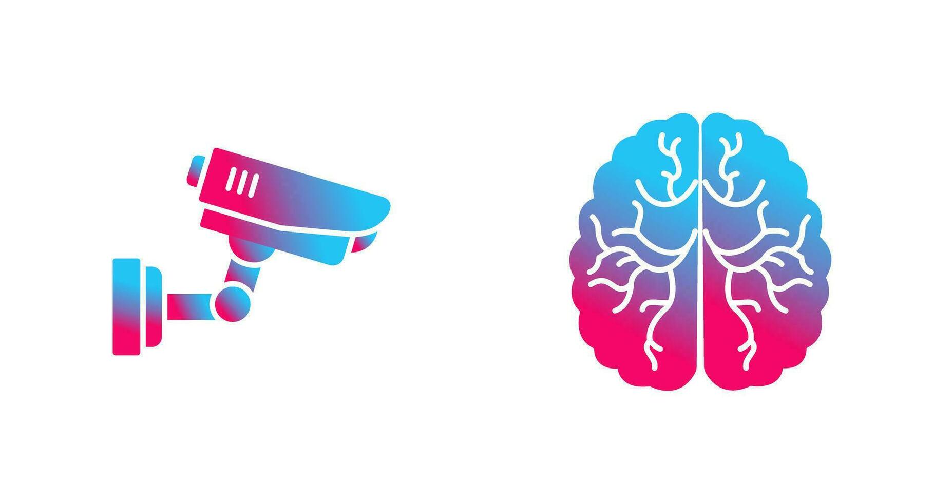 Security Camera and Brain Icon vector