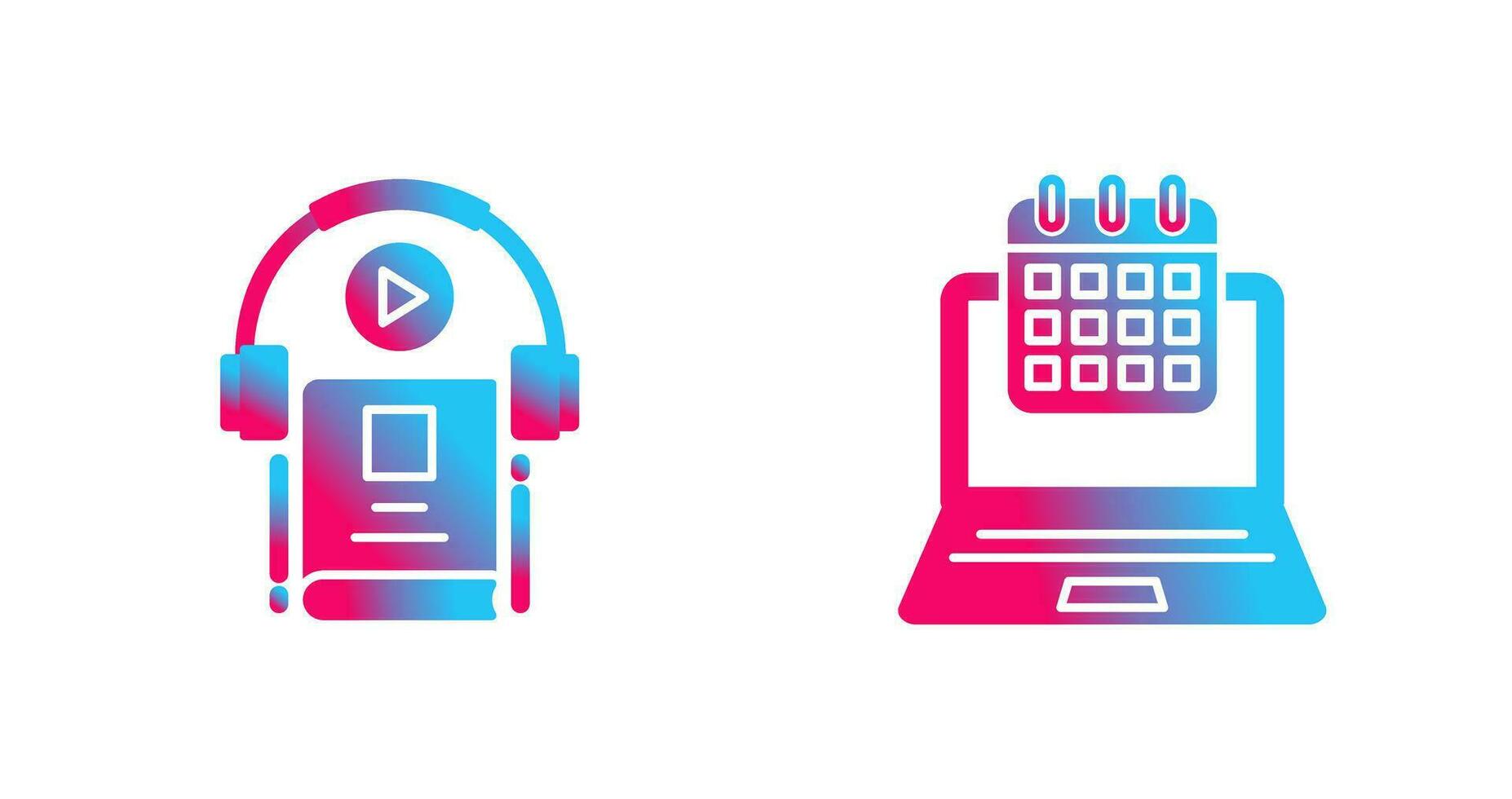 Timetable and Audio Book Icon vector