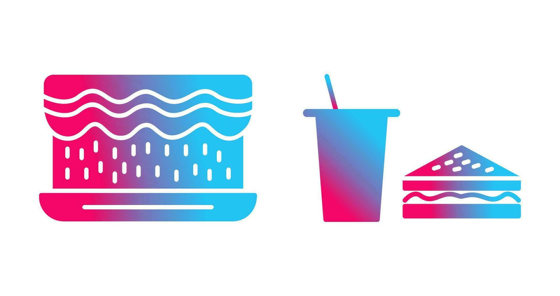 cream cake and lunch bistro Icon vector