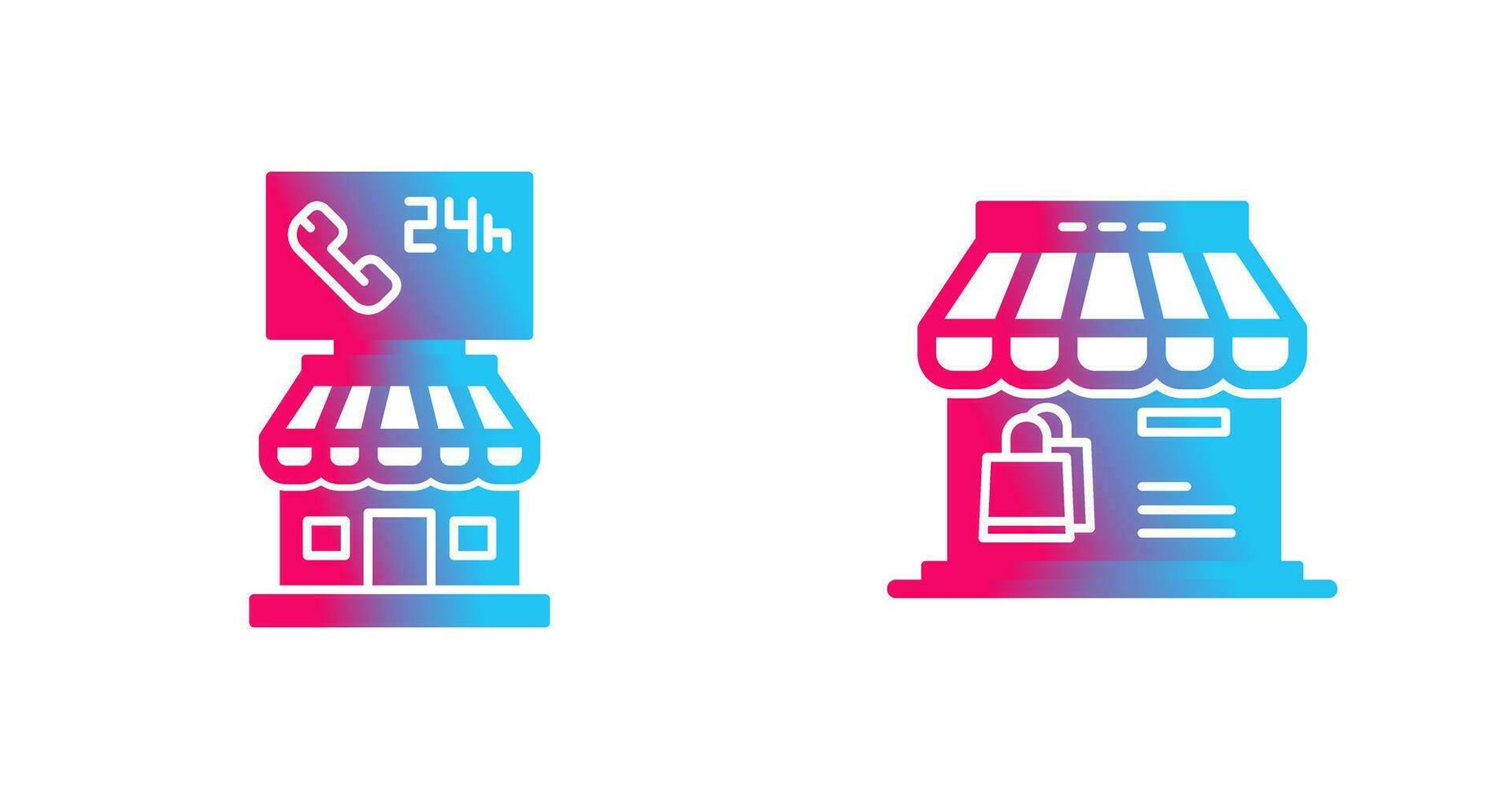 24 Hour and Store Icon vector