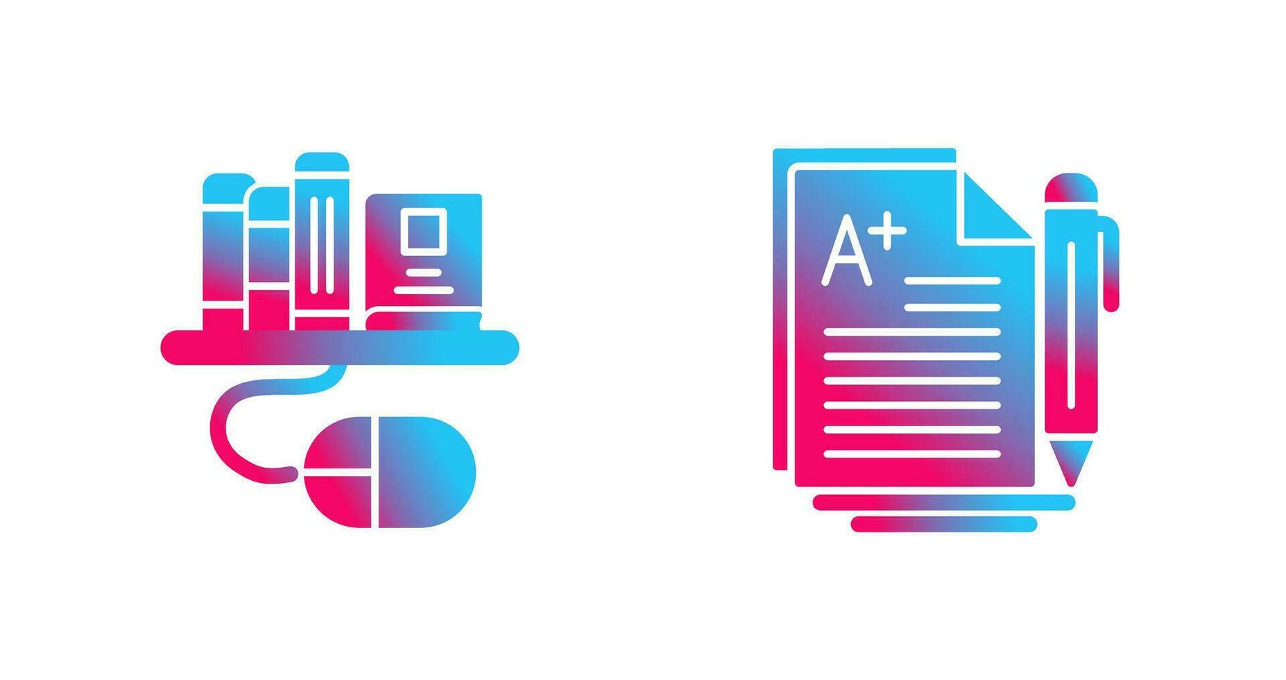 Digital Library and Essay Icon vector