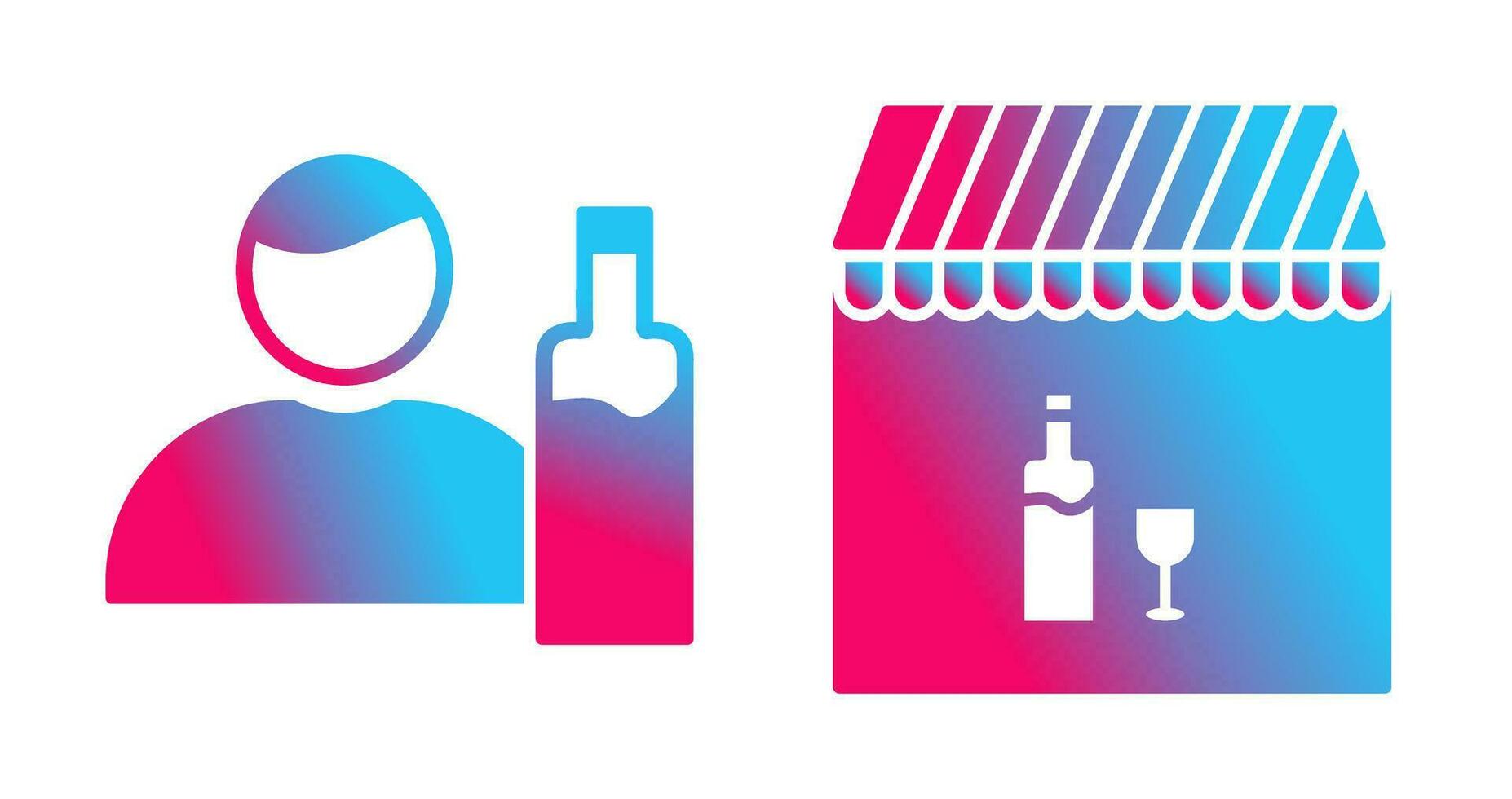 man drink and Cafe bar Icon vector