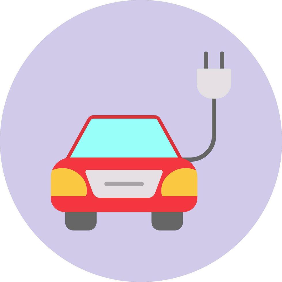 icono de vector de coche eléctrico