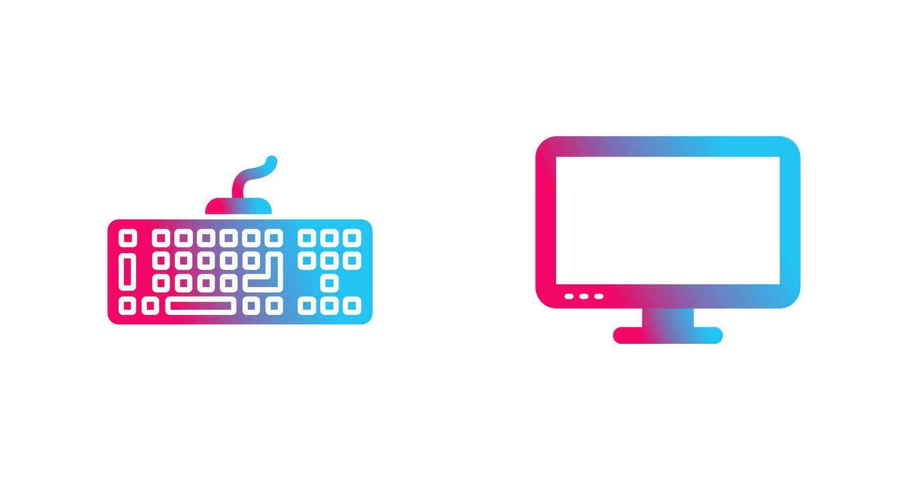 Keyboard and LCD Icon vector
