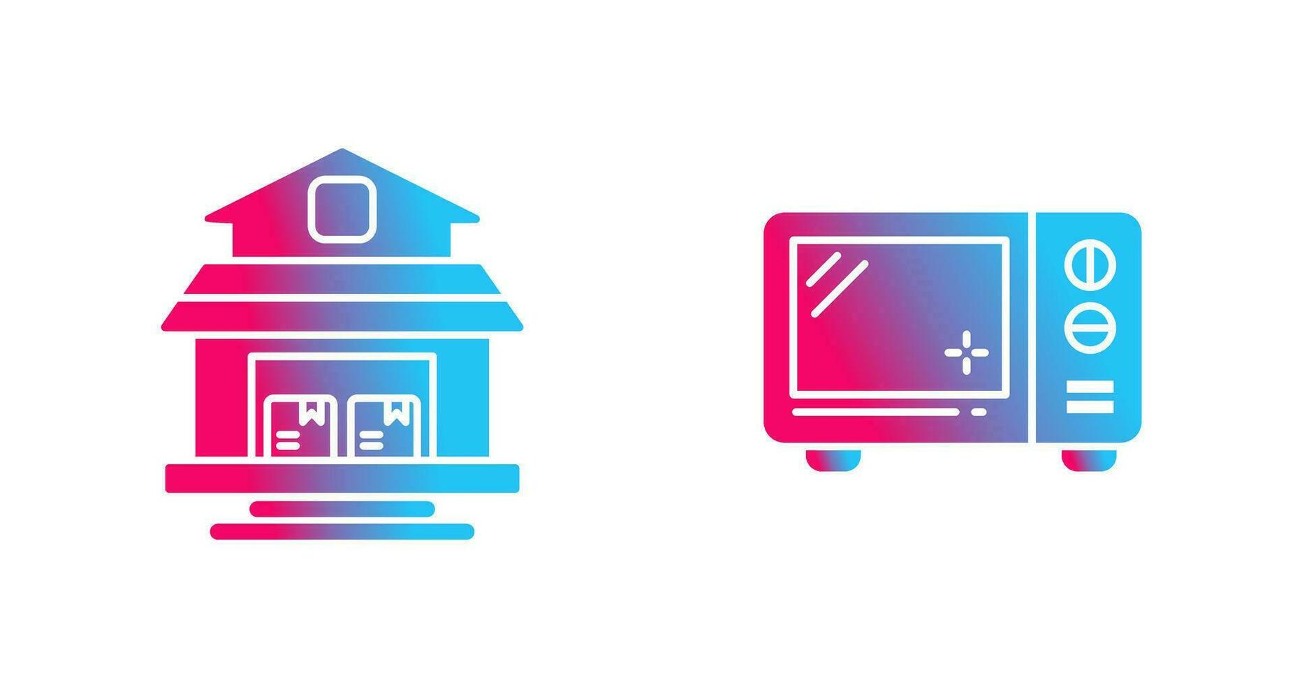 Warehouse and Microwave Icon vector