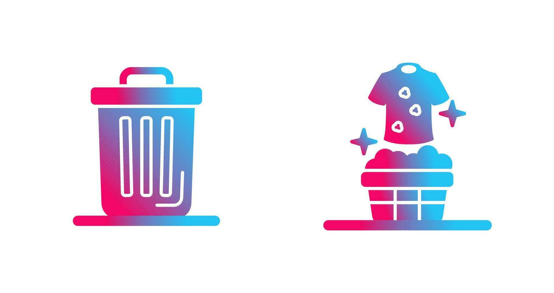 Trash Can and Laundary Icon vector